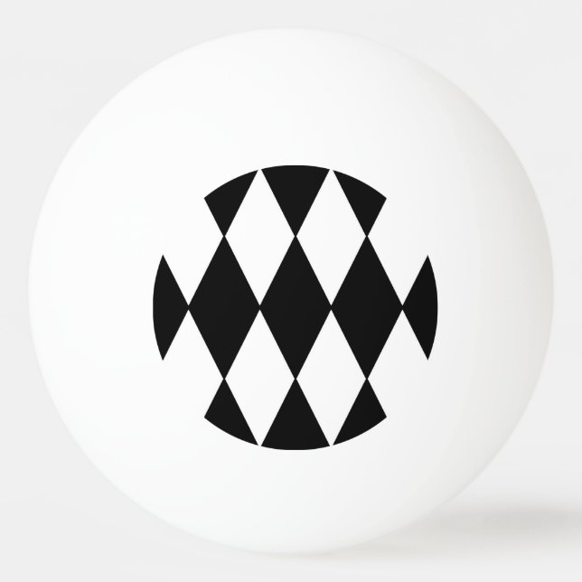 Bolinha De Ping Pong arlequim preto e branco (Frente)