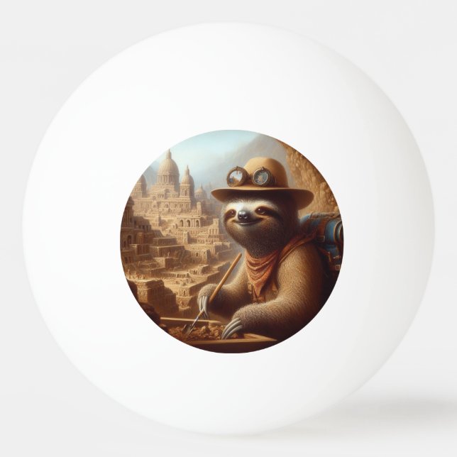 Bolinha De Ping Pong Arqueólogo Sloth (Frente)