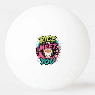Bolinha De Ping Pong Arroz para Conhecer Você – Design de Sushi Kawaii 