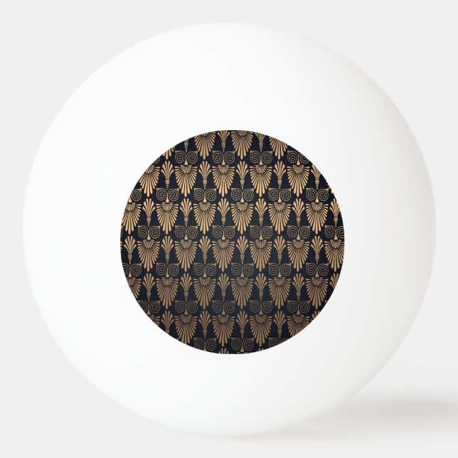 Bolinha De Ping Pong Art Deco Black Dourado: Retro. (Frente)
