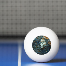 Bolinha De Ping Pong Arte 3D da Mulher Moonlit