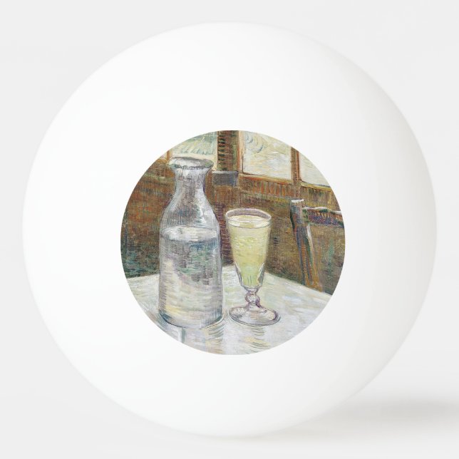 Bolinha De Ping Pong Arte Clássica de Van Gogh Café Absinto Paris (Frente)