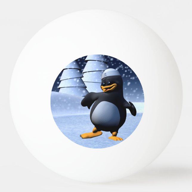 Bolinha De Ping Pong Arte de Férias de Inverno Adorável de Pinguim Mari (Frente)