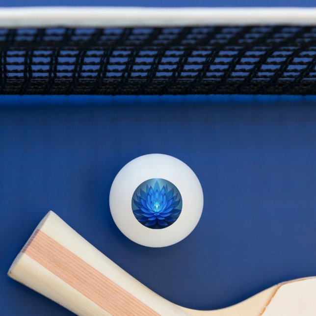 Bolinha De Ping Pong Arte Espiritual Zen Azul Flor (Mesa)