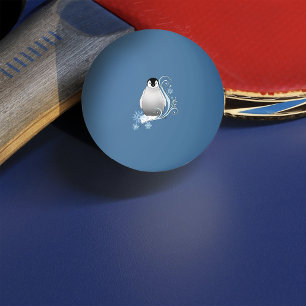 Bolinha De Ping Pong Arte Nova de Pinguim de Inverno Caprichoso Flocos