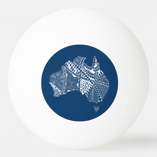 Bolinha De Ping Pong Arte original do mapa da Austrália - Escolha sua c (Frente)