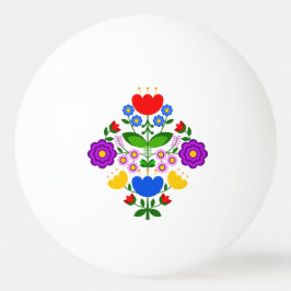 Bolinha De Ping Pong Arte popular polonesa - padrão dos bordados florai