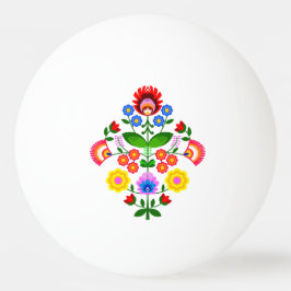 Bolinha De Ping Pong Arte popular polonesa - padrão dos bordados florai