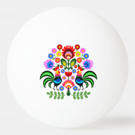 Bolinha De Ping Pong Arte popular polonesa - padrão dos bordados florai