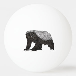 Bolinha De Ping Pong Arte sem medo do animal da atitude do texugo de