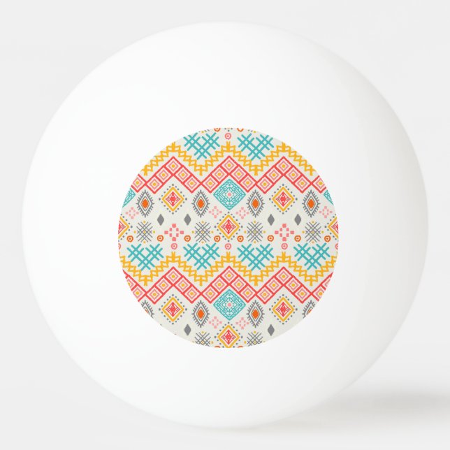 Bolinha De Ping Pong Arte tribal: impressão boho geométrico. (Frente)