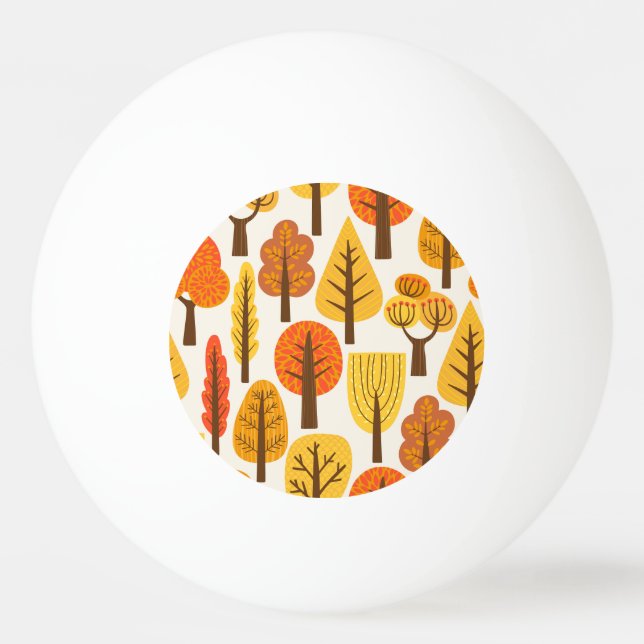 Bolinha De Ping Pong Árvores de outono, padrão perfeito. (Frente)