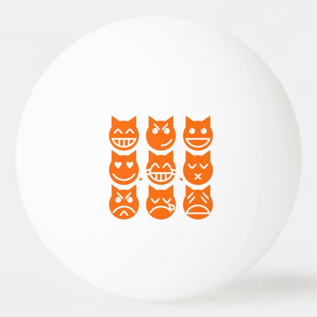 Bolinha De Ping Pong As 9 Vidas do Gato Emoji (Frente)