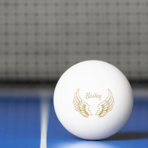 BOLINHA DE PING PONG ASAS DOURADAS PERSONALIZADAS