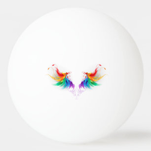 Bolinha De Ping Pong Asas Fluffy Rainbow