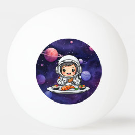 Bolinha De Ping Pong Astronauta comendo Sushi