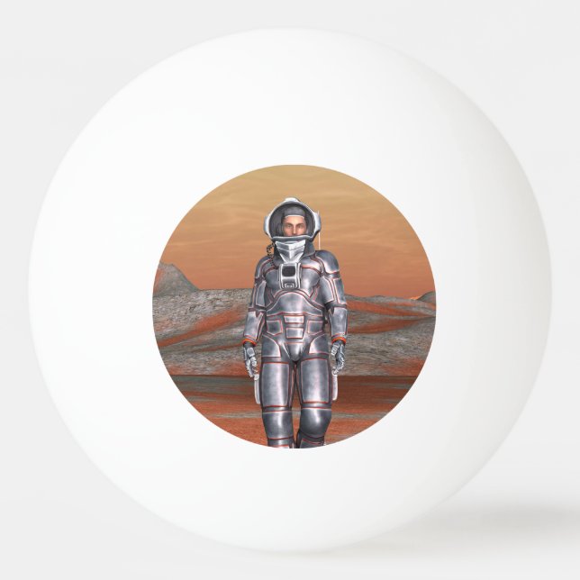 Bolinha De Ping Pong Astronauta Mars - Explorador de Espaço no Planeta  (Frente)