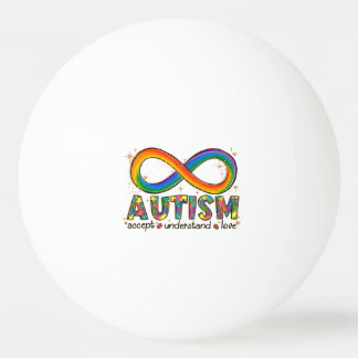 Bolinha De Ping Pong Autismo - Símbolo Infinito - Aceitar, Entender, Am