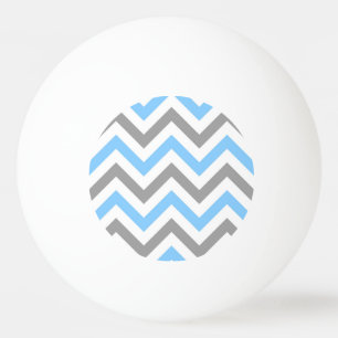 Bolinha De Ping Pong Azul-Céu, Cinza-k Grande Chevron ZigZag Padrão