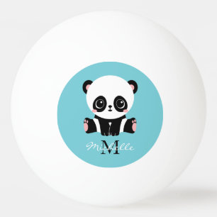 Bolinha De Ping Pong Azul de bolha personalizada Panda branca monograma