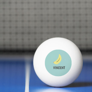 Bolinha De Ping Pong Azul de desenho de banana amarela personalizado