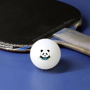Bolinha De Ping Pong Azul Flor de Lotus Panda Bear