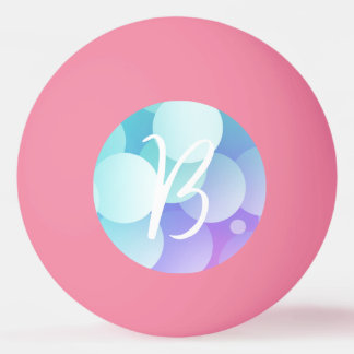 Bolinha De Ping Pong B Nome Inicial Bolhas Jogos Remo Azul Roxo
