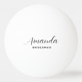 Bolinha De Ping Pong Bachelorette Bridesmaid de Script Minimalista Mode