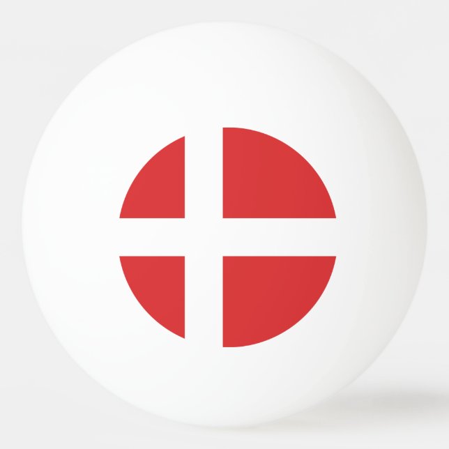 Bolinha De Ping Pong Bandeira da Dinamarca (Frente)