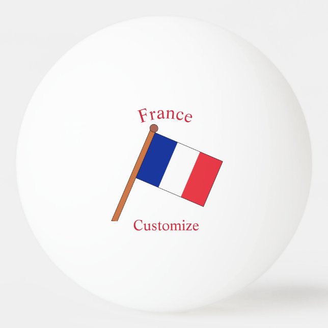 Bolinha De Ping Pong Bandeira da França Thunder_Cove (Frente)