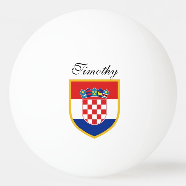 Bolinha De Ping Pong Bandeira de Croatia personalizada (Frente)