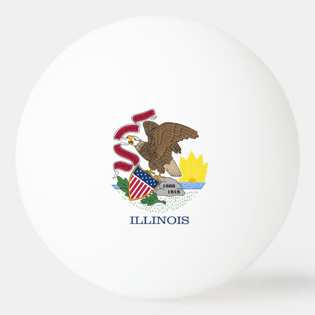 Bolinha De Ping Pong Bandeira do Estado de Illinois (Frente)