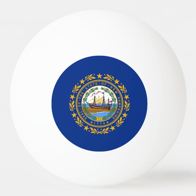 Bolinha De Ping Pong Bandeira do Estado de New Hampshire (Frente)