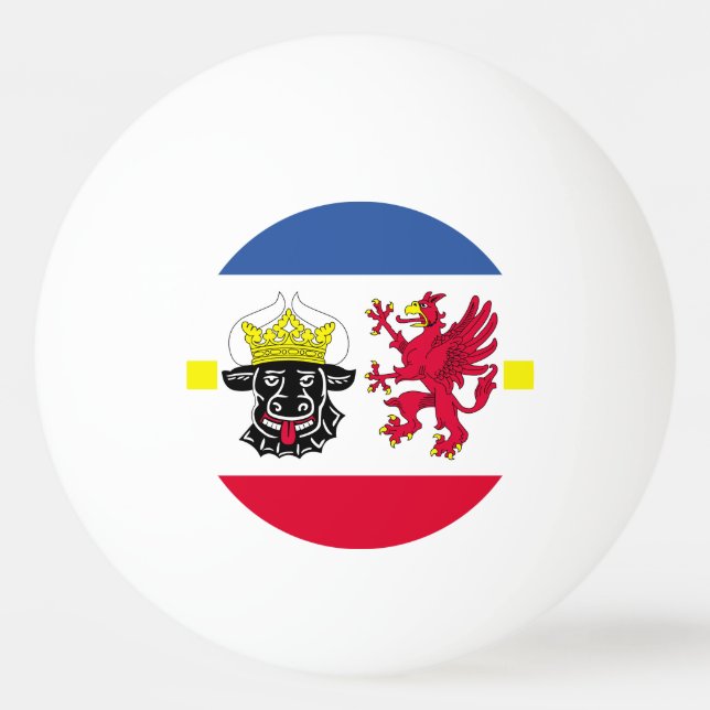Bolinha De Ping Pong Bandeira do Meclemburgo-Pomerânia Ocidental (Frente)