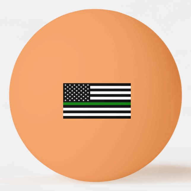 Bolinha De Ping Pong Bandeira fina da linha verde: Veteranos militares  (Frente)