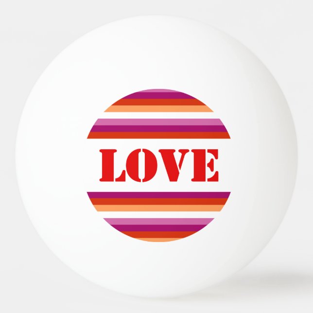 Bolinha De Ping Pong Bandeira LGBTQ+ Lésbica com Orgulho de Stripes de  (Frente)