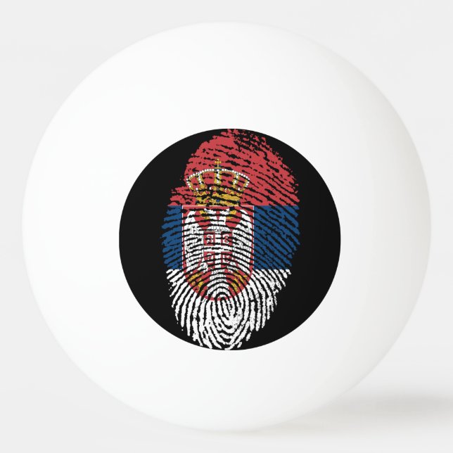 Bolinha De Ping Pong Bandeira sérvio da impressão digital do toque (Frente)