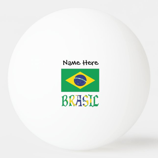Bolinha De Ping Pong Bandera Brasil Personalizada (Frente)
