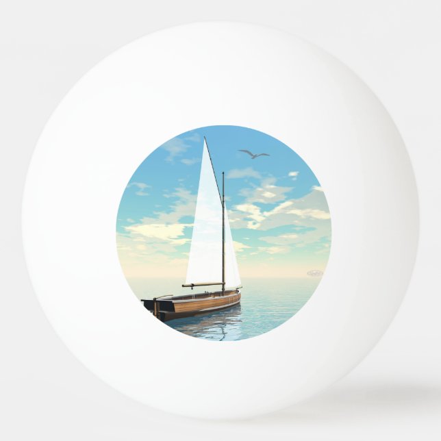 Bolinha De Ping Pong Barco de navigação - 3D rendem (Frente)