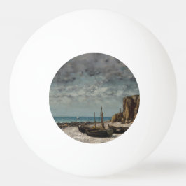 Bolinha De Ping Pong Barcos em praia, Etretat - Gustave Courbet