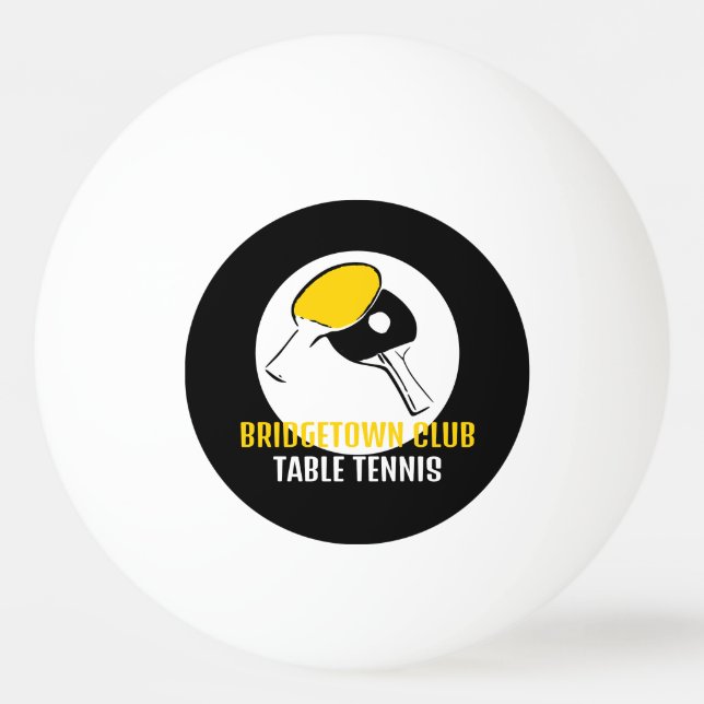 Bolinha De Ping Pong Bat Design, Mesa Tênis Club (Frente)