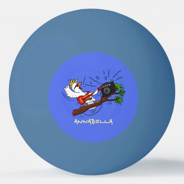 Bolinha De Ping Pong Batuta engraçada tocando cartoon de violão (Frente)