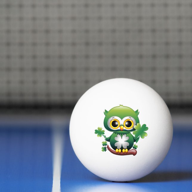Bolinha De Ping Pong Bebê Coruja Fofo St Patrick Cartoon (Líquido)