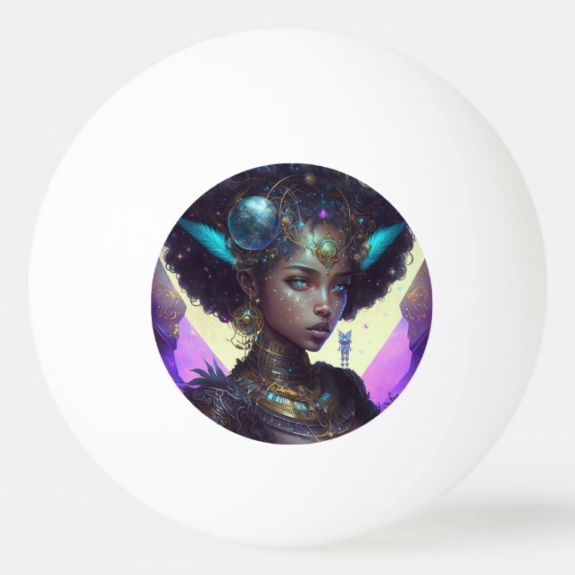 Bolinha De Ping Pong Bela Adornada Guerreira Espacial (Frente)