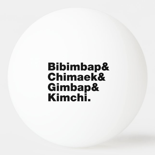 Bolinha De Ping Pong Bibimbap & Chimaek & Gimbap & Kimchi. Comidas core (Frente)
