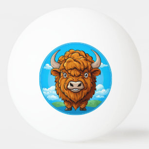Bolinha De Ping Pong Bisão de desenho animado fofo