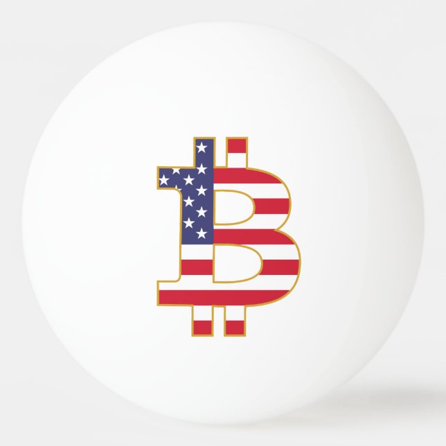 Bolinha De Ping Pong Bitmoney USA Flag - Btc Crypto (Frente)