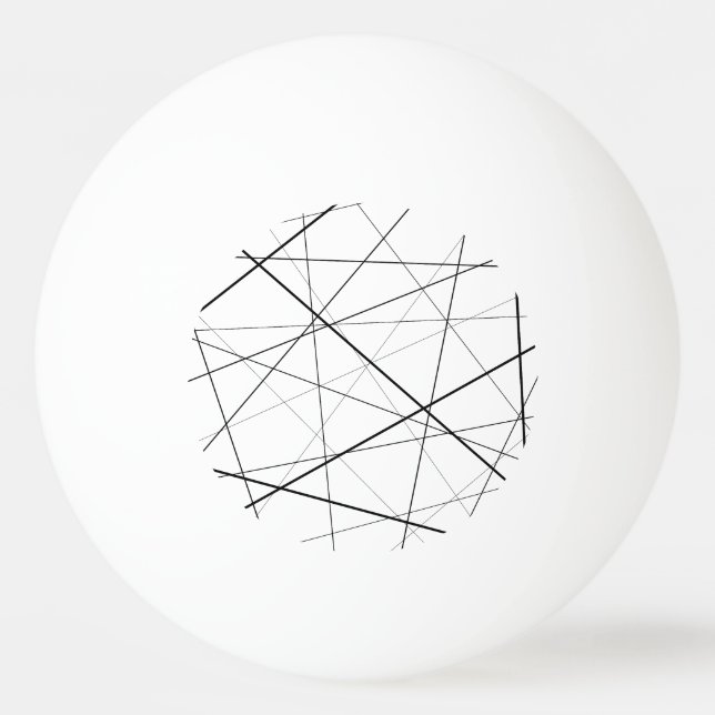 Bolinha De Ping Pong Black and white geometric pattern (Frente)