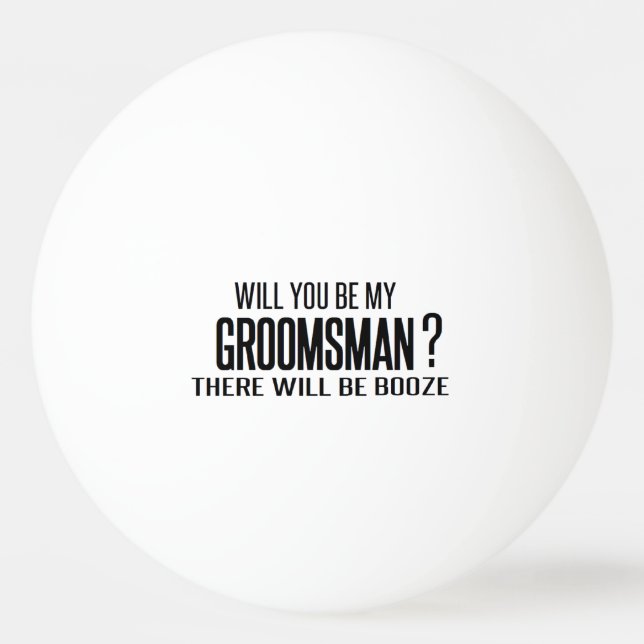 Bolinha De Ping Pong black and white will you be my groomsman? wedding  (Frente)
