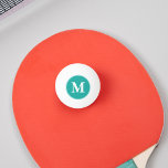 Bolinha De Ping Pong Boia-Tênis de-Mesa com Monograma Inicial<br><div class="desc">Crie seu próprio script branco personalizado e moderno / monograma inicial de tipografia monograma personalizado em turquesa de chá, tênis de qualidade de torneio / pong de cerveja / bola de ping pong, disponível em 13 cores divertidas, incluindo 4 opções de brilho no escuro. Basta digitar suas iniciais/monograma para personalizar....</div>